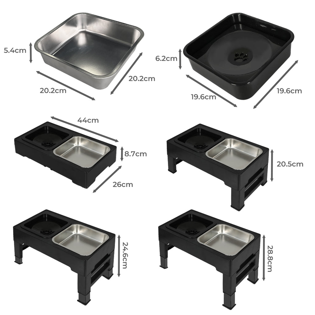 PaWz Elevated Pet Feeder 4 Height Adjustable-2029387231143268354