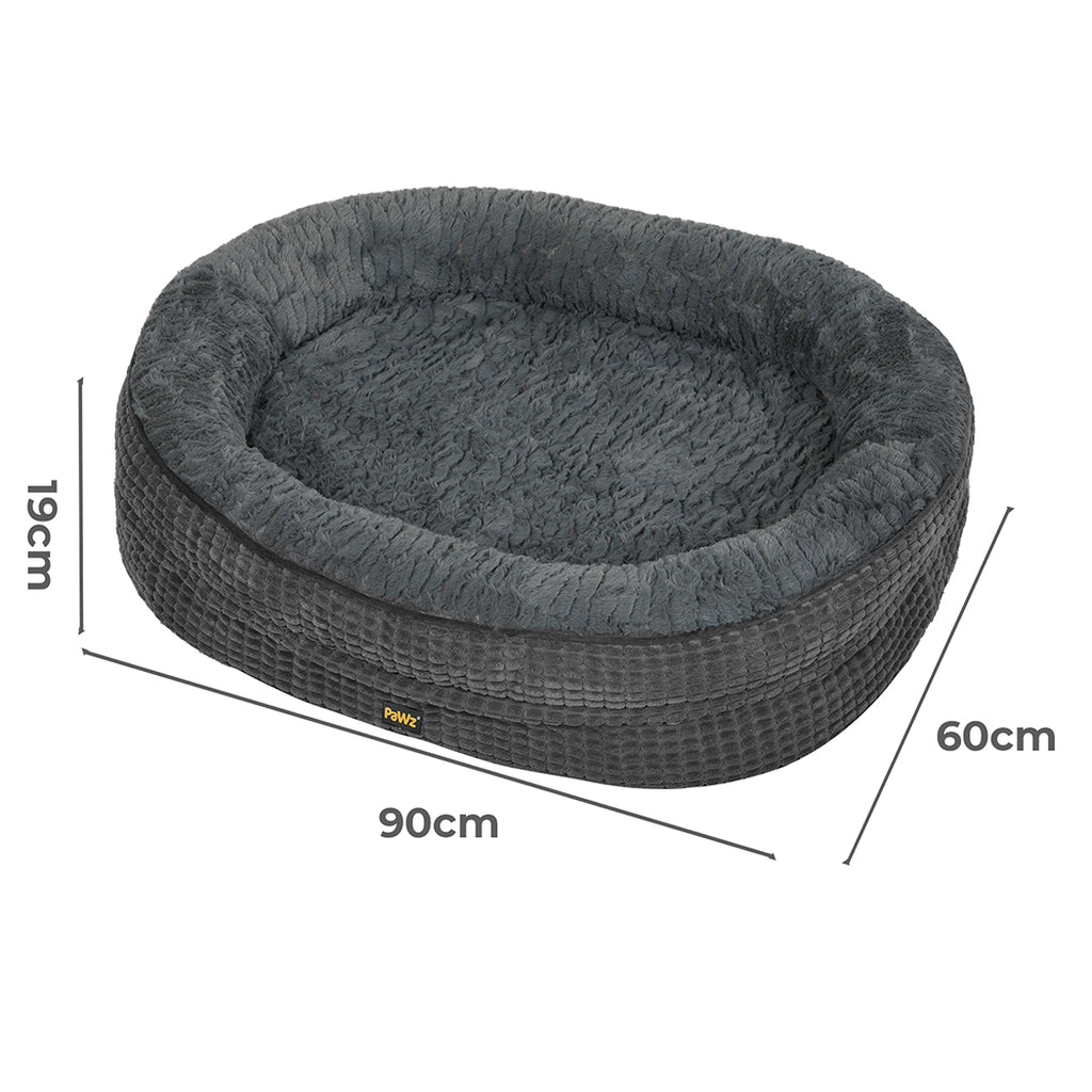 Pawz Orthopedic Plush Dog Bed Soft Washable Pet Bed Grey Cosy Cushion L Size-2011971116356210690