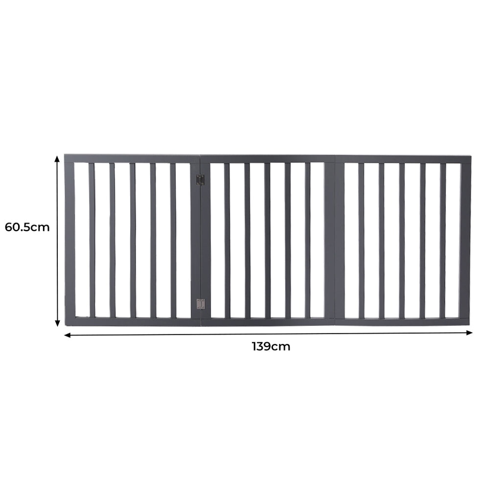 Wooden Pet Gate Dog Fence Retractable Grey 2000x 3MM-2029387225204133890
