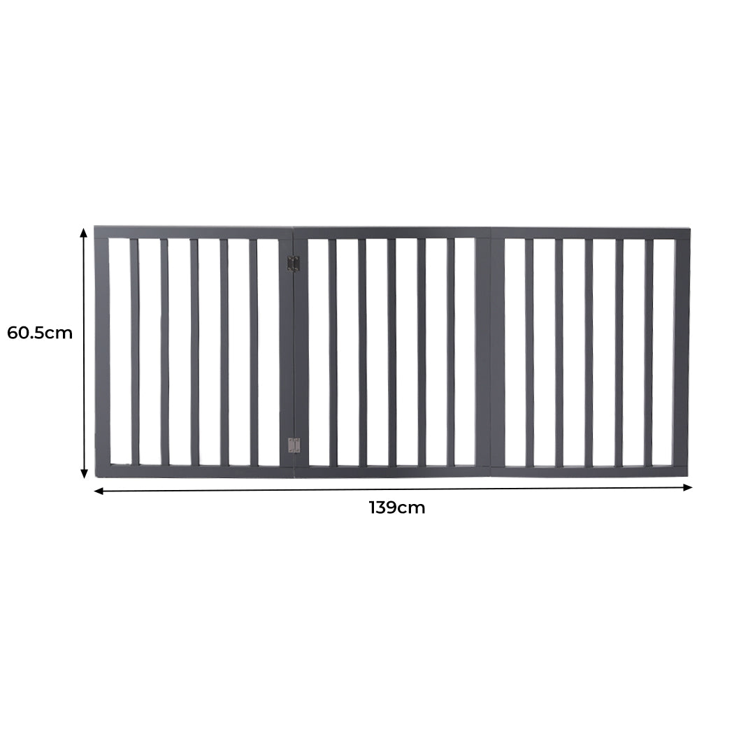 Wooden Pet Gate Dog Fence Retractable Grey 2000x 3MM-2029387225204133890