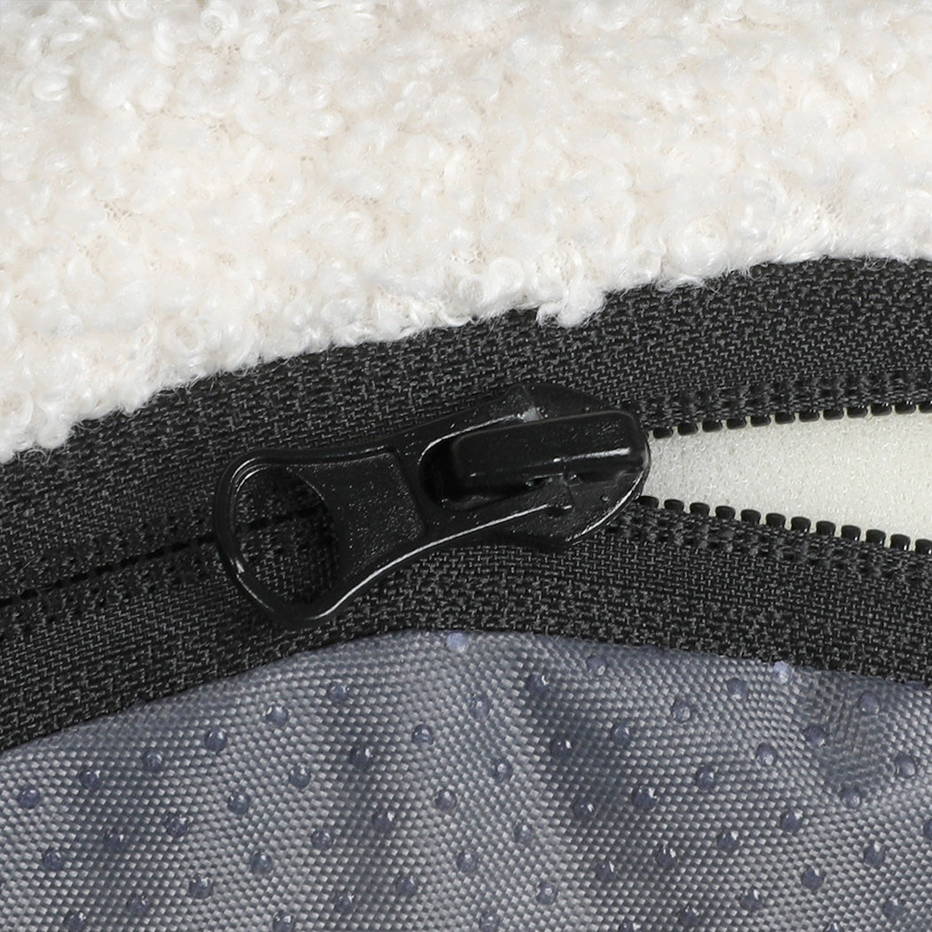 Pawz L Size Orthopedic Dog Bed with Sherpa Plush Removable Cover in White-2029387208699547651