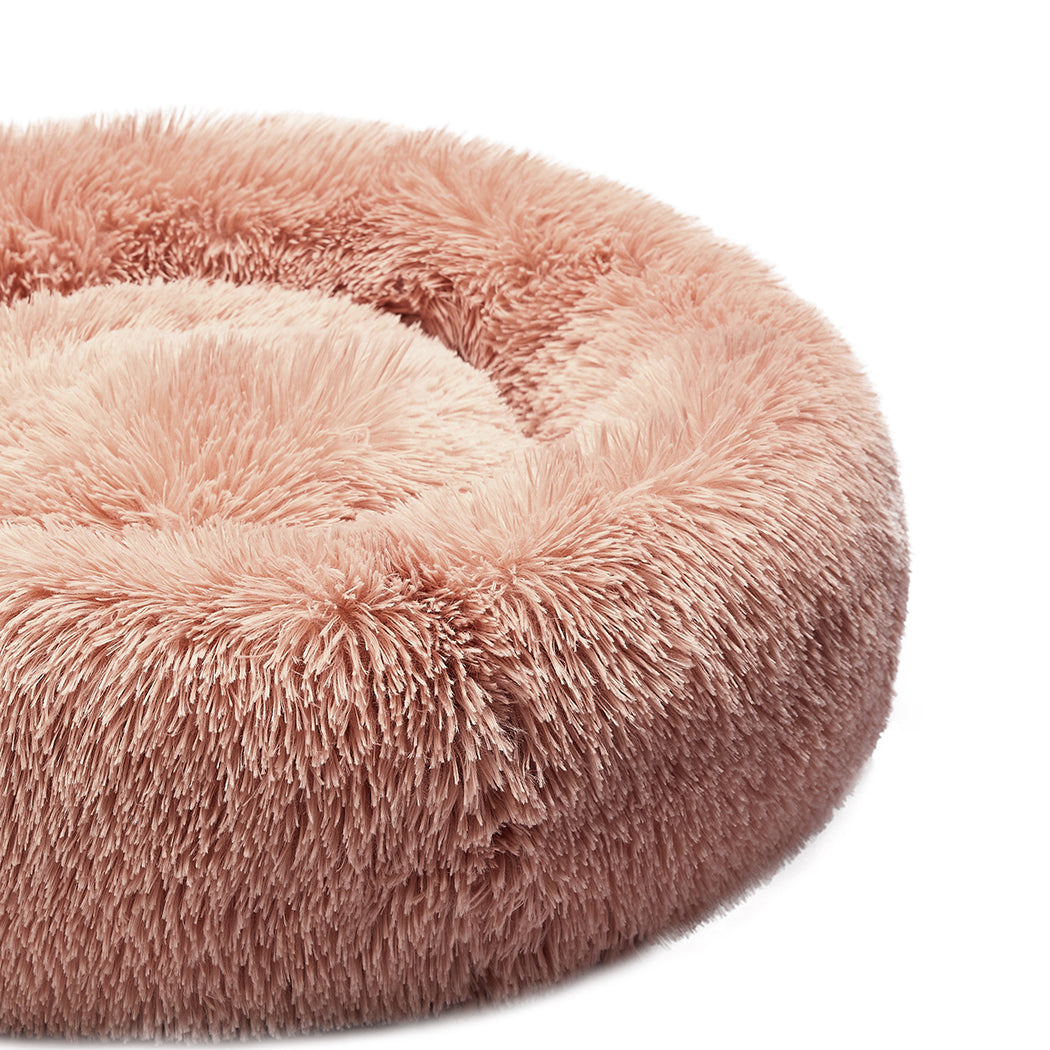 PaWz Pet Bed Cat Dog Donut Nest Calming M Pink Medium-2018816641391005699