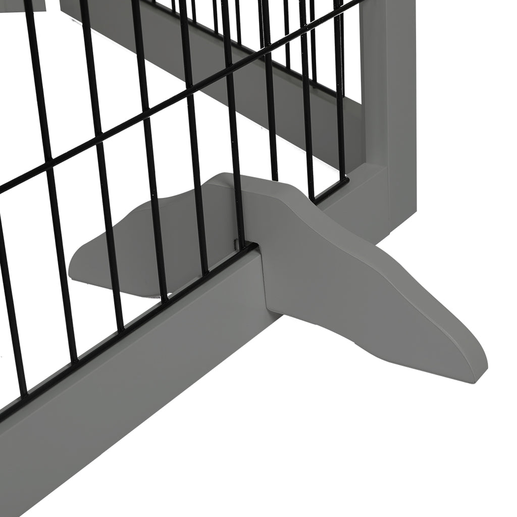 PaWz 6 Panels Pet Dog Playpen Puppy Grey-2006732991824531461