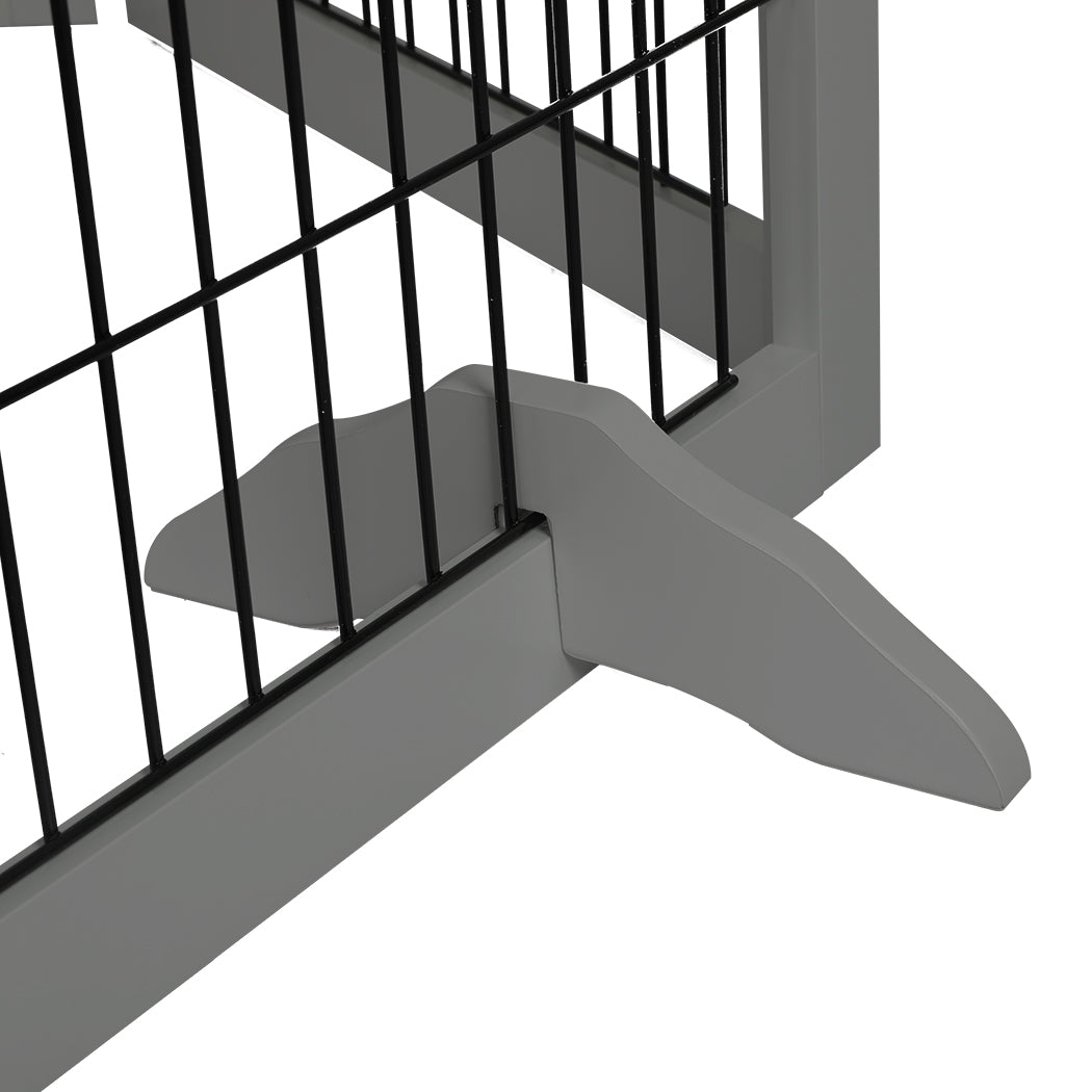 PaWz 6 Panels Pet Dog Playpen Puppy Grey-2006732991824531461