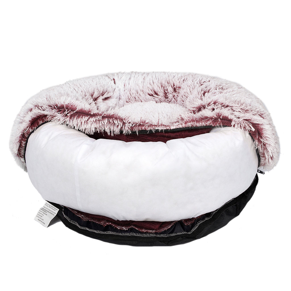 PaWz Pet Bed Cat Dog Donut Nest Calming M Pink Medium-2018816739017625605